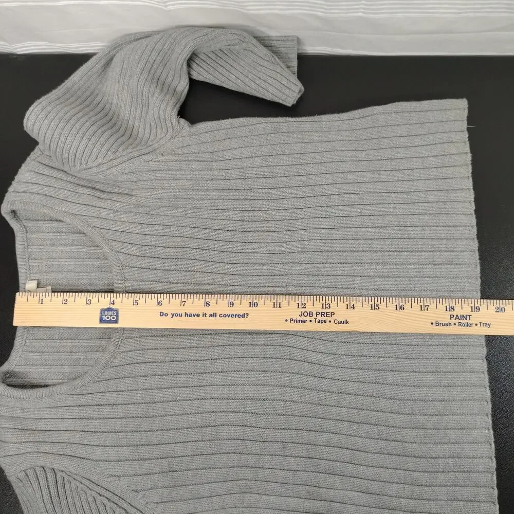 J. Jill Pull Over Ribbed Sweater 3/4 Sleeve Gray Women's Size Large‎ 100% Cotton